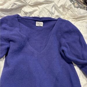 Aritzia Wilfred Free Hush Knit V-Neck Dress in Purple